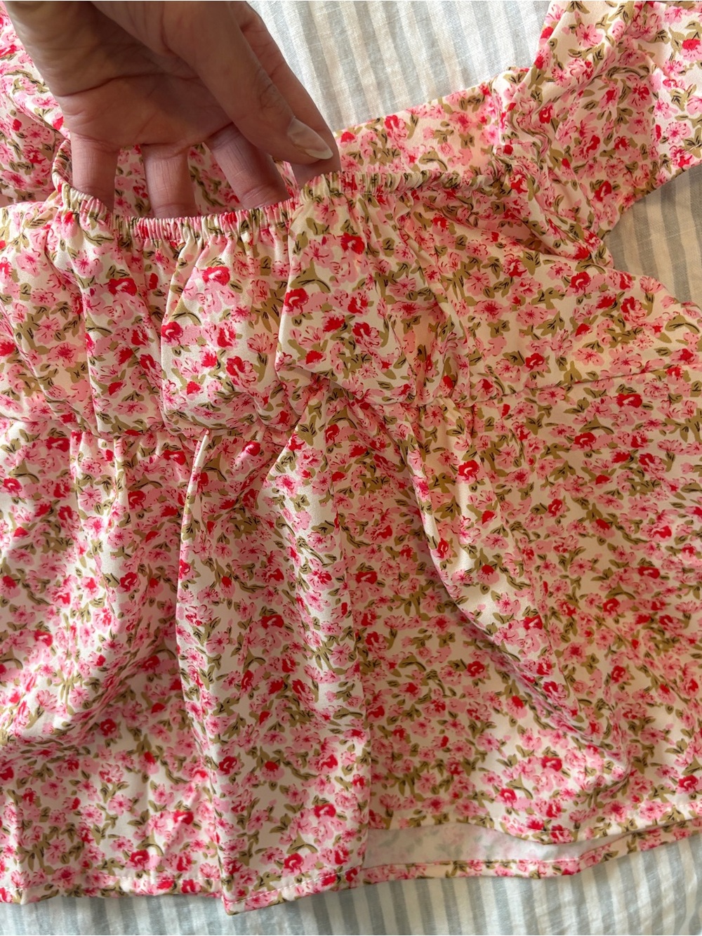 Pink Floral Ruffle Top - Picture 5 of 5